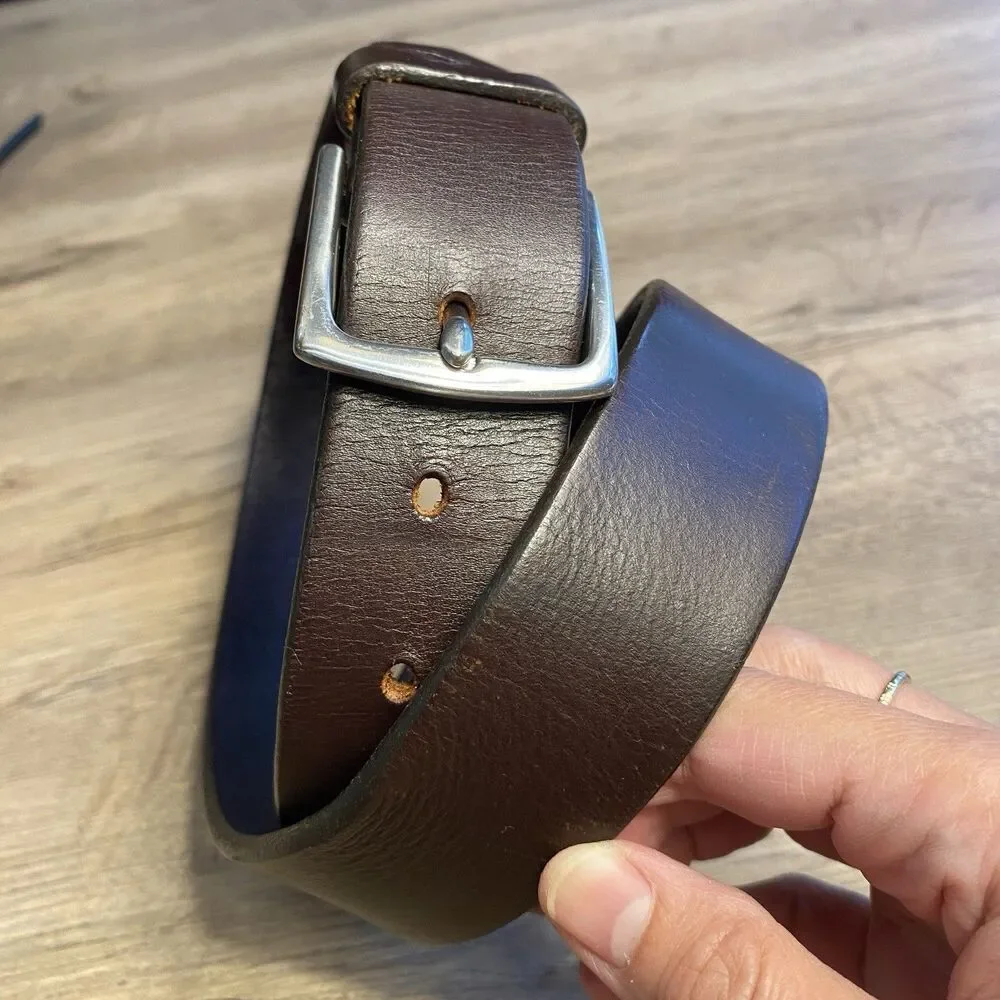 GAP Size 32 Dark Brown Genuine Cow Leather Men's Casual Belt USA